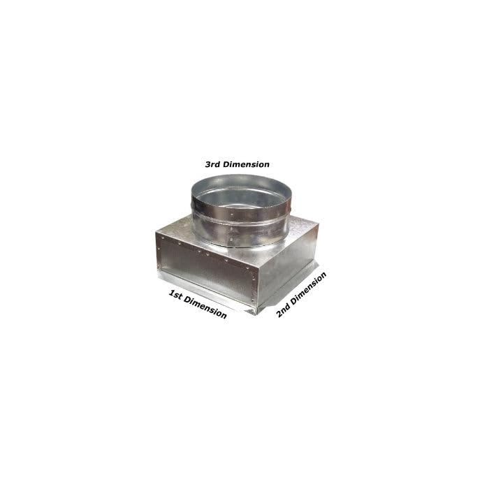 Buy HVAC Plenum Ceiling Box 6X 6 X 6 (6"X6" Square to 6" Round) with Drywall Flange Connects