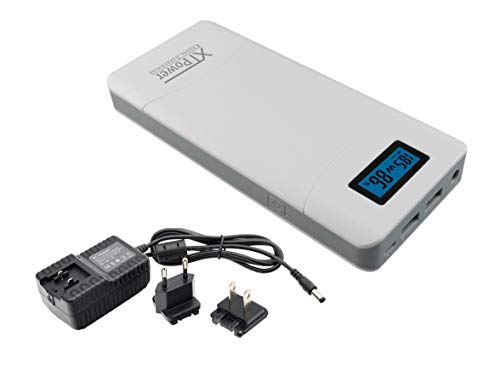 XTPower® XT-16000QC3 Powerbank - Alimentatore Incluso - High Performance USB e DC Batteria con 15600mAh - 1x USB 2.1, 1x USB QC3 e Uscita DC 12V/15V/16.5V/19V/20V/24V 65W Max.