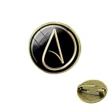 Ateismo movimento distintivo spille ateo simbolo atomo spille steampunk metatroni cubo leggenda triangolo uomini donne gioielli, Small, Bronzo, Vetro, Metallo, Perla