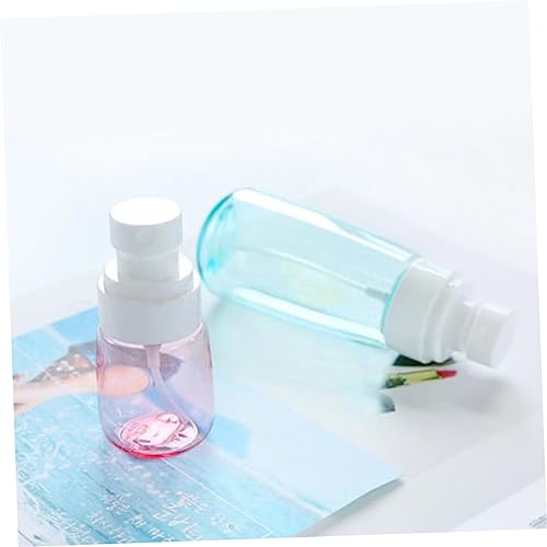 Wakauto 3Pcs Pump Spray Bottles Fine Mist Sunscreen Dispenser for Travel Refillable Transparent Blue Pink Petg Containers