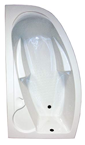 ONDÉE - Baignoire Fany - d'angle gain de place. 160x160cm angle à gauche - Contenance 200L - Picots antidérapants - 5 pieds à vis de réglage de niveau fournis - Sans vidage - robinetterie ni tablier