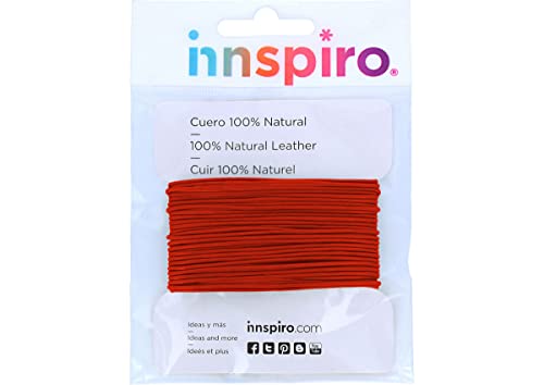 INNSPIRO Cordino in pelle naturale rosso 2,0 mm. 5...