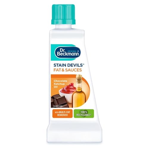 Stain Devils Fat & Sauces 50ml - Laundry Food Stain Remover for Clothes - Removes Oil Ketchup Chocolate Mayonnaise Butter Grease - Gentle on Colours for Washable & Non Washable Fabrics