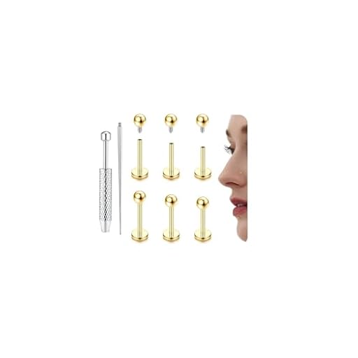 YADOCA G23 Titanio Helix Piercing Internamente Roscado Labio Medusa Monroe Hipoalergénico Oreja Conch Trago Piercing Oro, Bola | Ya disponible en tu tienda friki favorita! En mundofriki.es!