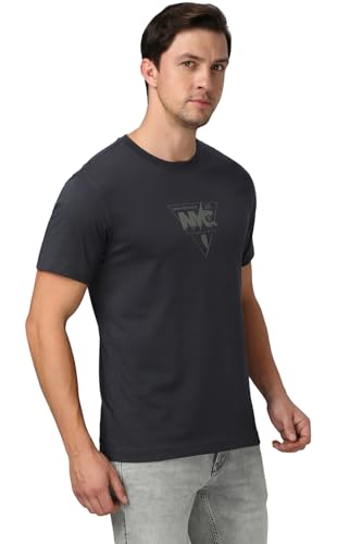 Image of Van Heusen Men Cotton Regular Fit Athleisure Graphic T-Shirt - Round Neck, Short Sleeve, Minimal Print