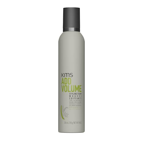 KMS ADDVOLUME Styling Foam para cabello fino a medio, sin fuerza, da volumen hasta 72 horas, fórmula vegana con arroz upciclado, sin silicona, 300 ml