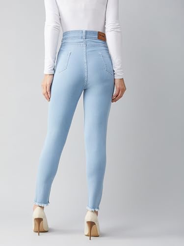 Image of Dolce Crudo Women's Skinny Fit High Rise Cropped Length Stretchable Denim Jeans