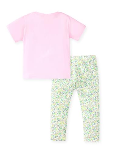Image of HILEELANG Toddler Girl Easter Outfit Spring Summer Cotton Leggings Pants Tees Shirts Clothing Sets