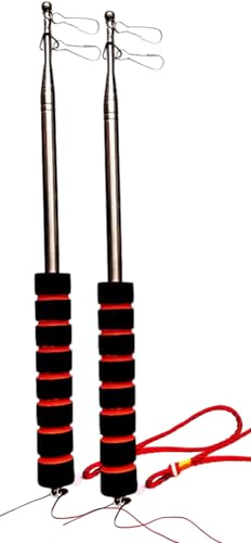 Pandiui23 Asta de Bandera 3 Metros,Asta de Bandera Telescópica,Bandera de Mano de Acero Inoxidable,Mástil TelescóAstapico asta banders (3 Metros, 2 Unidades)