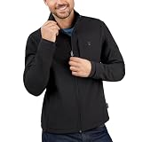 Free Country Men's Softshell Jacket Water & Wind Resistant Insulated Warm Lined Fleece Rain Hiking Outdoor Jacket for Men-Lanier-Jet Black-Size L
