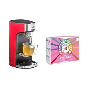 Senya Set Teekocher, rot Teekocher Tea Time & das Überraschungspaket mit 72 Beuteln - Les 2 Marmottes