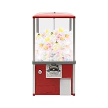 Gumball Machine for Kids Capsule Vending Machine Gum Ball Machine Candy Vending Machine Bouncy Ball Dispenser Coin Operated Gumball Bank for Toy Game Stores 21" Height Red