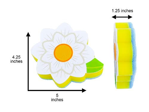 Image of Lil' Holster Mini (Stone with Flower Sponge) - Silicone Sponge Holder, Kitchen Organizer, Dishwasher Safe, Drains Sponges, Clings to Sink, Non-Porous Surface, Easy to Clean, 5.94 x 4.17 x 2.09 in