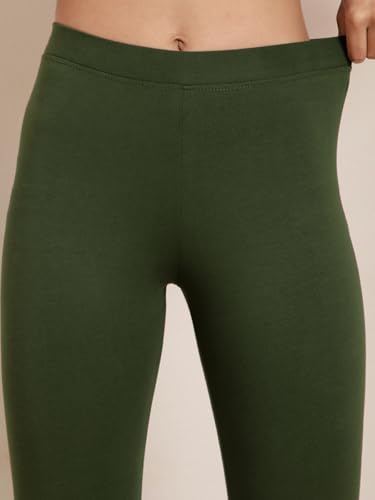 Image of TWIN BIRDS Super Stretchable Cotton Elasthane Fabric Ankle Length Leggings for Women