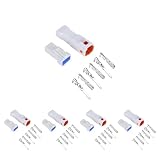 MUYI 5 Kits 3 Pin Way JST Waterproof Connector 26-22 AWG Electric Socket 0.13~0.33mm² Wire-to-Wire Connectors 2.0mm JWPF-VSLE Series JST Plugs