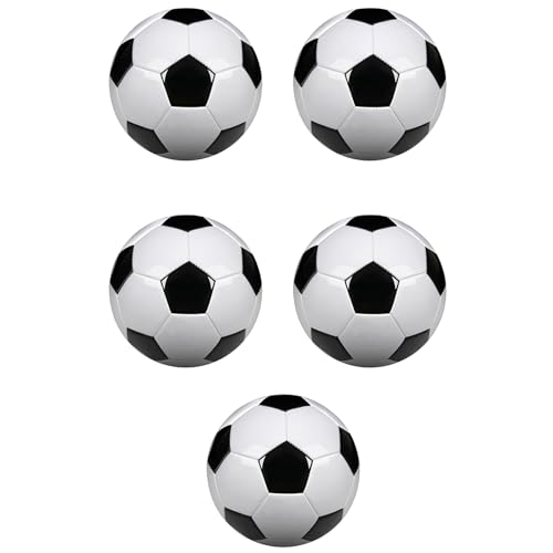 Jushenpoer 5X TamañO 5 Balones de FúTbol Entrenamiento Profesional de PU Balones de FúTbol de FúTbol y Negro Pelotas de FúTbol de Equipo de PorteríA Atch Balones de Entrenamiento