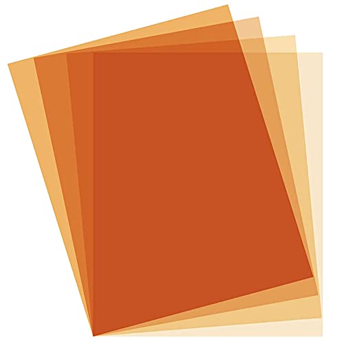 Selens 暖色系 オレンジ カラーフィルター 照明用 40x50cm 4パック キット ポリエステル材 ジュエルカラーフィルター ストロボライト LEDライト対応