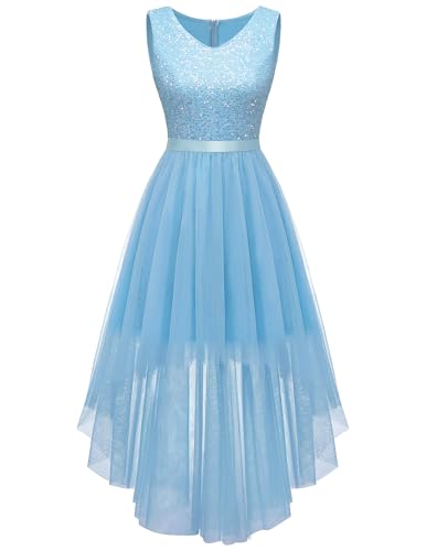 Berylove Partykleid Damen Kleider Hochzeit Hellblaues Kleid Ball Kleider...