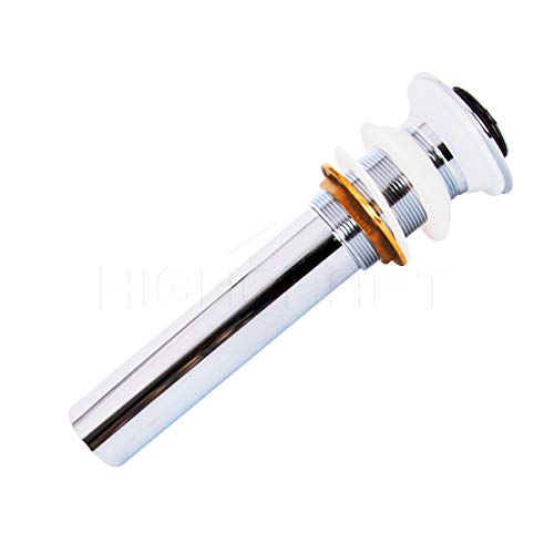 Highcraft S3252 R1030 Vessel Strainer Pop Up Drain Assembly Without Overflow Bathroom Faucet Vanity Sink Stopper Polished Chrome, 1-5/8 In. Diameter #TOP1