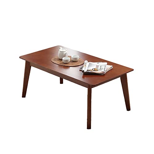 Table basse rectangulaire en bois de chêne et noyer pour salon moderne