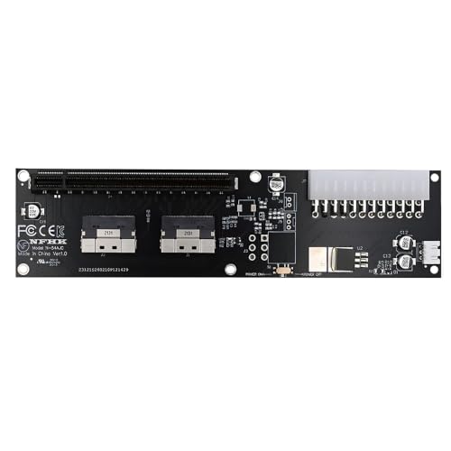 Image of Xiwai Dual Slimline SFF-8654 8X 74Pin VROC to PCIE 16x with ATX 24Pin Power | PCI-Express Adapter Switch Port for Mainboard Graphics Card