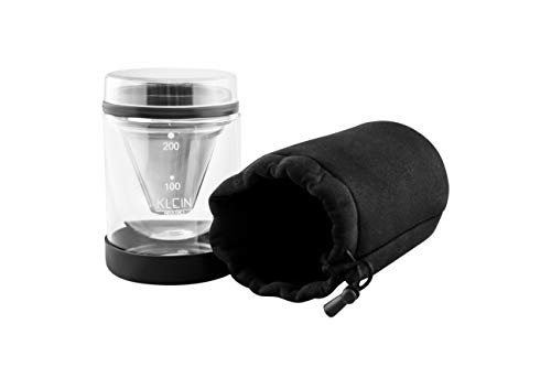 Klein Single Serve Pour Over Coffee Kit – Portable Pour-Over Coffee Maker With Dripper – Perfect For Home, Office, Travel & Backpacking – Premium 50 Micron Fine Mesh Stainless Steel Filter #TOP3