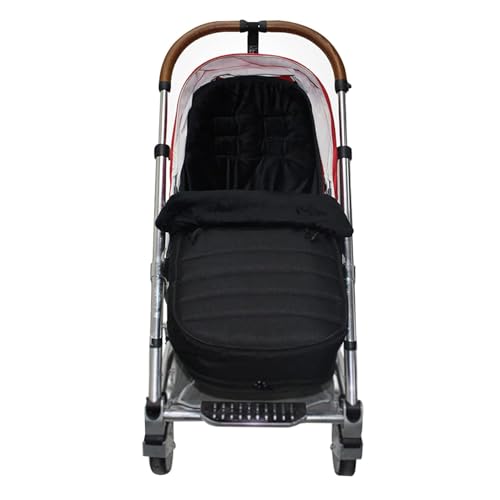ZONSUSE Fußsack für Kinderwagen Buggy, Winterfußsack Baby Fußsack, Babyfußsack für Babyschale, Winterfußsack mit Reißverschluss Waschbar Abnehmbar Passend für Alle Kinderwagen (Schwarz 1)