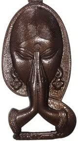 SATYA EXPORTS Brass Metal Welcome Namaste Lady Metal Hanging Religious Metal Wall Decor Showpiece Hanging Entrance Gate size 11 inch (Brown) - Image 2