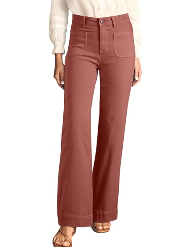 Image of Astylish Women's Wide Leg Jeans High Waisted Denim Pants