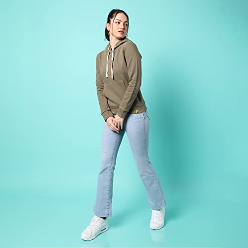 Image of PINACOLADA Women's Sweatshirt with Hoodie Regular Fit for Casual Wear | Cotton Blend Fabric | Hoodie Sweatshirt Crafted with Comfort Fit and High Performance for Everyday Wear