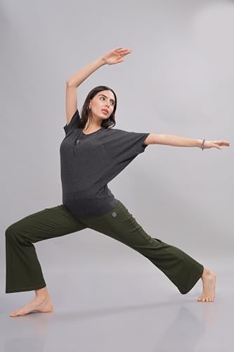 Image of Women UPF Sun Protection Eco Friendly Yoga Top with Batwing Sleeve