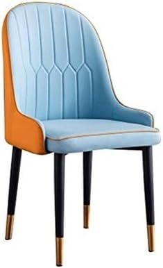 Chaise de bureau bleue en PU avec pieds métal pour soulager le dos