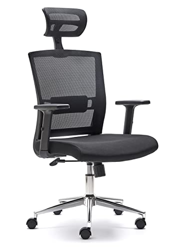 Euromof Silla Baku. Ergonomica Y Resistente. Cabecero, Soporte Lumbar Acolchado, Brazos Con Regulacion De Altura Y Base De Metal Cromado Euromof Silla Baku. Ergonomica Y Resistente. Cabecero, Soporte Lumbar Acolchado, Brazos Con Regulacion De Altura Y Base De Metal Cromado