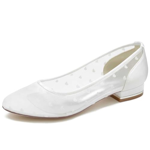 TarfiC Women's Round-Toe Knit Ballet Flats - Washable Slip-On Dress Shoes for Business Casual, Office Wear, Work, & Wedding Occasions
