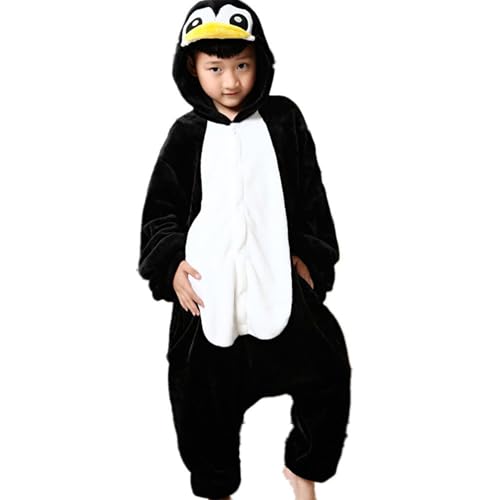 WAFUNNE Kids Penguin Costume Cosplay Halloween Animal Onesie for Boys Girls Child Penguin 140