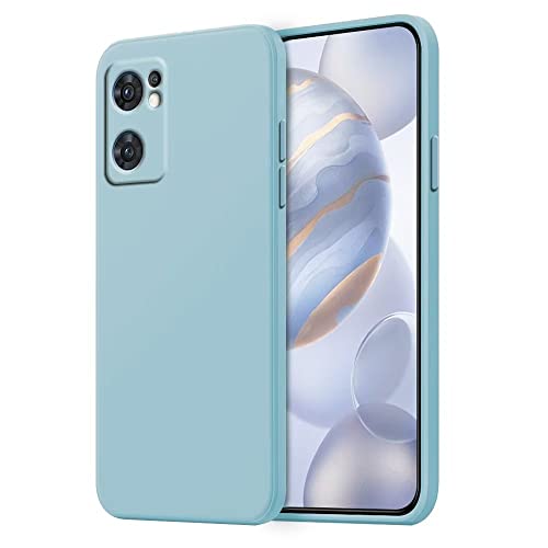 HONLEN Funda Compatible para OPPO Find X5 Lite/OPPO Reno7 5G Case, (6.43' Inches) Líquida TPU Silicona Cover con Anti-Rasguño, Cáscara Suave Cubierta Azul Claro