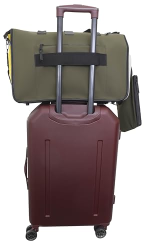 Joan & David 20 Inch Sport Nylon Weekender Travel Duffle Bag with Mesh Organizer Pockets (Olive/Multi)3