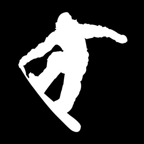 Calcomanía de vinilo de snowboarder blanco CCI1652 para coche y camión