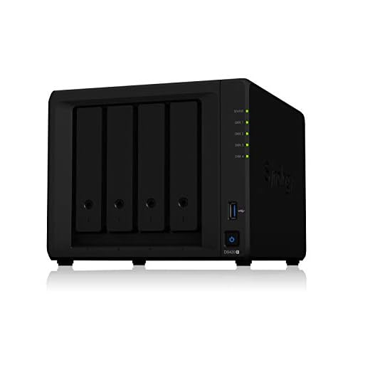 Storage NAS Synology DS420+ DiskStation (Celeron J4025 - Dual Core - 2.0Ghz à 2.9Ghz /2GB DDR4/2x 1GbE/Ate 4x HDD/SSD/Ate 2x SSD NVMe) - *Sem HD* - DS420+, Preto, 4-bay; 2GB DDR4