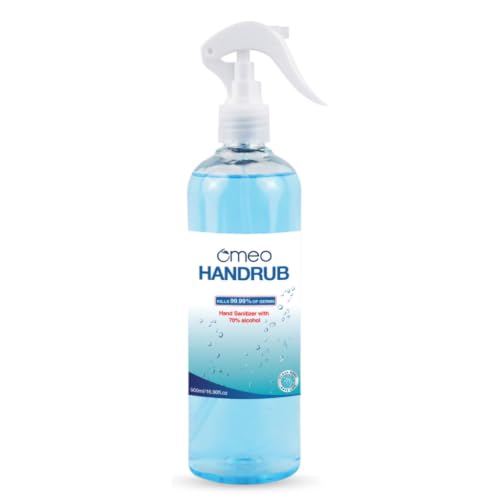 Image of Bjain Omeo Handrub Liquid Hand Instant Sanitizer Spray Pump 500ml, 70% Alcohol| Skin Friendly, Safe for Kids| 99.99% Germs Free Protection, Anti Bacterial| Advance Formula, Quick Dry