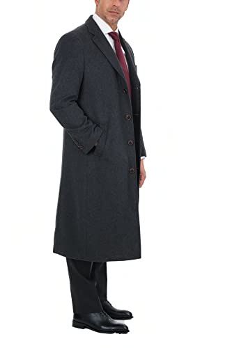 Image of THE SUIT DEPOT Mens Single Breasted Wool Cashmere Full Length Overcoat