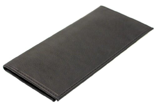 Paul & Taylor Black Leather Checkbook Cover Bifold Wallet