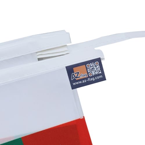 Image of AZ FLAG Madagascar 6 meters BUNTING Flag 20 flags 9'' x 6'' - Madagascan STRING flags 15 x 21 cm