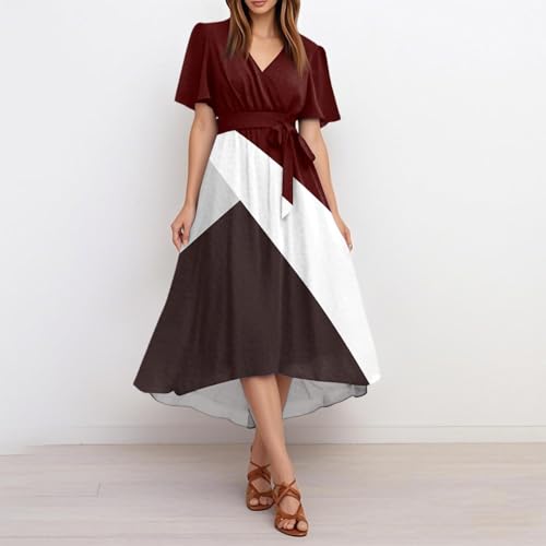 Spring Summer Chiffon Midi Dresses for Women 2025 Elegant Classy Wedding Guest Floral Formal Cocktail Prom Dress