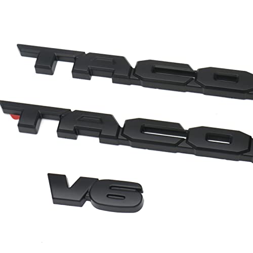 Blackout Emblem Overlays 3Pcs Compatible with Tacoma 2016 2017 2018 2019 2020 2021 2022 2023 2024 2025 2026 ABS Plastic Badge Emblems Overlay 240829 with Strong Adhesive Matte Black