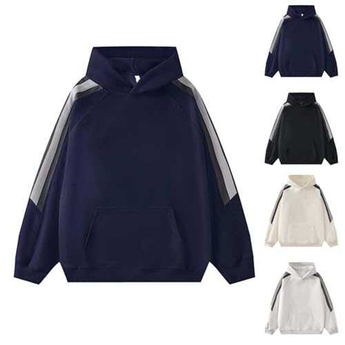 Mens Color Block Hoodie Fashion Hoodies Hooded Sweatshirt Trendy Fleece Pullover for Men Casual Shirt Long Sleeve2