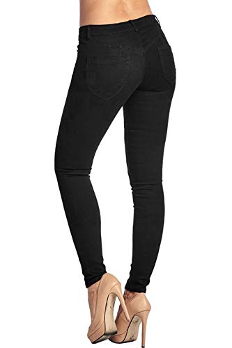 2LUV Women's Stretchy 5 Pocket Skinny Super Comfy Uniform Pants Back to School Junior Clothing Apparel Black 174