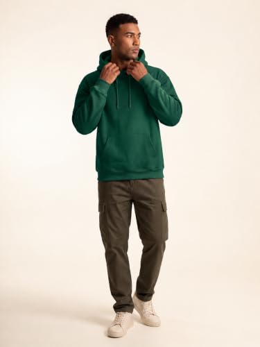 Image of JMIERR Mens Fleece Lined Oversized Hoodie Pullover Sweatshirts | Fall Winter Cozy fleece-lined pullover, adjustable drawstring hood, kangaroo pocket, regular fit, machine wash