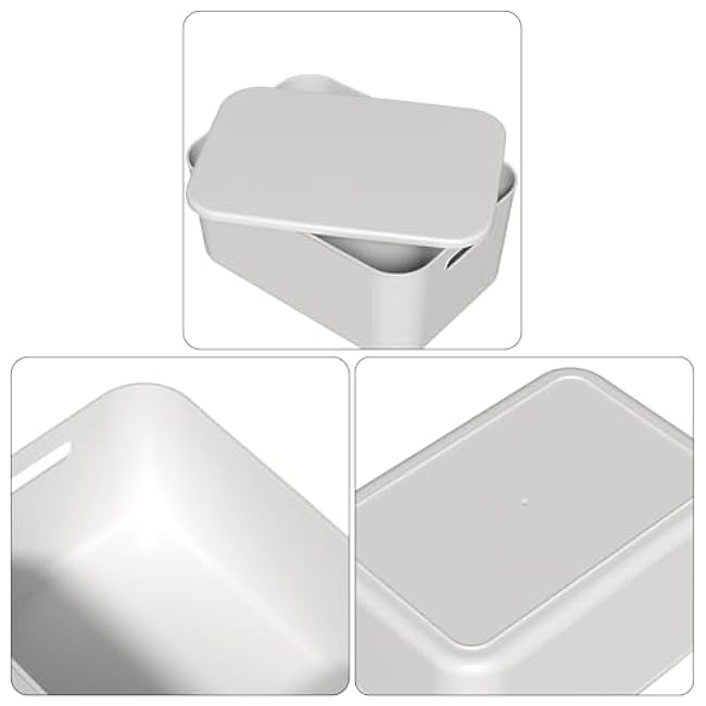 15 Quart White Large Plastic Organizer Bins with Lid, Stackable Storage Containers with Lids, 6 Packs