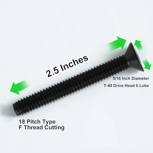 Image of 300 Qty 5 /16-18 x 2-1 /2 inch Trailer Deck Screws Self Tapping, for Trailer Decks|Black Phosphate Finish | T40 Star Drive | Type F